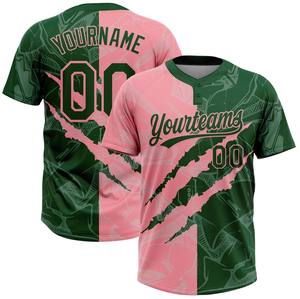 Maillot de softball de haute qualité 100% polyester à deux boutons, col rond, respirant, avec nom d'équipe personnalisé, prêt pour le jeu - Product Image 4