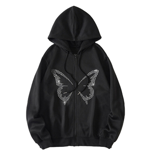 Pantheraint 2025 sweats à capuche pour hommes meilleur prix logo personnalisé imprimé strass en relief 100% coton sweats à capuche - Product Image 1