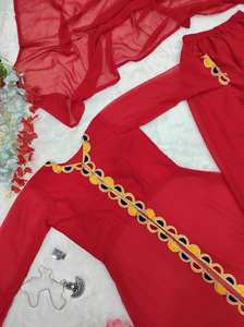 ชุดคอลเลกชั่นราราปากีสถานแบบล่าสุดของอินเดียผ้าจอร์เจียพร้อมดีไซน์ลูกไม้สำหรับผู้หญิง - Product Image 6