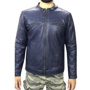 Chaqueta de cuero real para hombres con forro transpirable, puños con botones y acabado elegante, chaqueta de cuero para hombres - Product Image 1