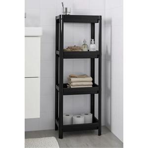 Scaffale da bagno a 4 livelli Organizer nero mensola da bagno
