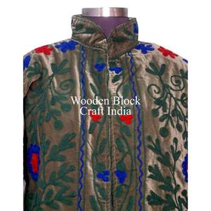 <b>Women's</b> Latest Bohemian Floral Quilt <b>Jacket</b> Handmade <b>Velvet</b> Embroidered Suzani Cotton Windbreaker Coat Autumn Winter Summer - Product Image 3