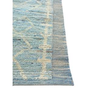Alfombra de Lana Azul Zuri Anudada a Mano, Diseño Geométrico de Diamantes, Estilo Tabriz, Rectangular, para Pasillo y Sala de Estar -Pae-5543 - Product Image 4