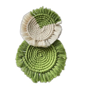 Napperons en macramé tapis de tasse nappe de bohême sous-verre tapis de tasse tapis antidérapant du nord pur coton fabriqué à la main tresse tapis d'isolation - Product Image 4