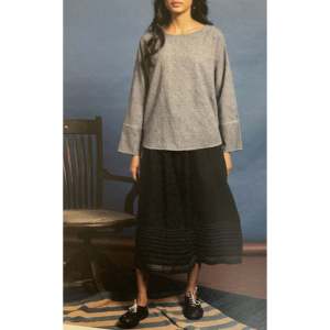 JIANA Navy Pintuck <b>Wool</b> <b>Skirt</b> Warm and Stylish for Autumn Seasons - Product Image 1
