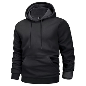 Pull à capuche GSM 310 pour homme Streetwear décontracté avec impression de logo, épaules tombantes et coupe décontractée, mode hivernale 100% coton - Product Image 1