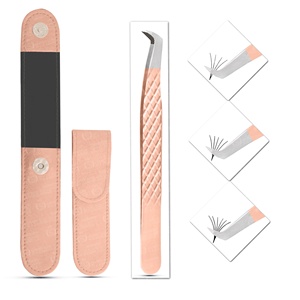 Pinzas de extensión de pestañas de 75 grados, antideslizantes, el mejor agarre de diamante, Punta puntiaguda de acero inoxidable, agarra perfectamente las pestañas de 0,03mm - Product Image 6