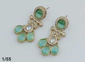 Tradicional y de moda último diseñador indio joyería al por mayor de Jhumka Kundan pendiente para mujer elegante pendiente joyería - Product Image 2