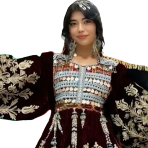 ชุดเดรส Afghani ทำด้วยมือมีสไตล์เสื้อผ้าพื้นเมืองคุณภาพสูงสำหรับผู้หญิงสวมใส่สบายสำหรับงานกิจกรรม - Product Image 6