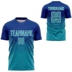 Camiseta Deportiva Personalizada con Degradado Azul, Impresión Digital, Manga Corta, Uniforme de Equipo, Transpirable, Secado Rápido, Antibacteriana, Ligera - Product Image 1