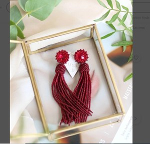Luxury Quality <b>Emerald</b> Green Beaded Tassel Earrings - Product Image 2