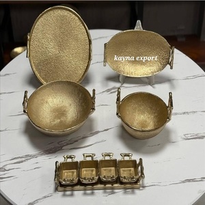 Nueva Colección de Cuencos para Servir Comida, Hechos a Mano, de Aluminio Pulido, Ecológicos, con Certificación CE, Modernos y de Lujo, en Plata y Oro - Product Image 4