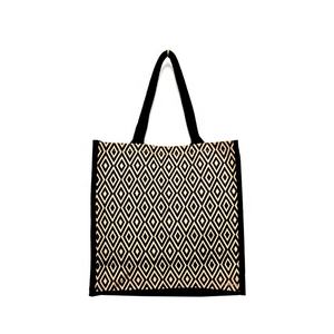 Bolsa de compras de yute reciclada ecológica con logotipo personalizado serigrafiado, bolsa de yute de fabricantes al por mayor - Product Image 1