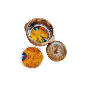 Olla de madera pulida para roti, ideal para el uso diario, almacenamiento en la cocina y presentación elegante de pan plano. Forma redonda de alta calidad en India. - Product Image 6