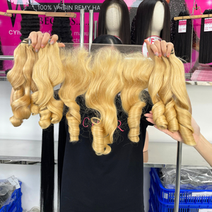 100% cheveux humains crus vierges vietnamiens non transformés cuticule alignée cheveux crus bouclés Machine trame extensions de cheveux vendeur de faisceaux - Product Image 1