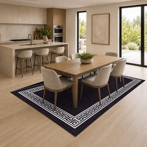 RUGS DEPOT LXDP-0238 Wholesale Black Charcoal Contemporary Geometric Digital Printed Machine Washable Chenille Area Rug Non <b>Slip</b> - Product Image 4