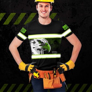 Nouveaux vêtements de travail à sublimation personnalisée pour hommes Style aigle Sécurité Construction extérieure Tee Shirt Réfléchissant Polyester Coton Logo - Product Image 3