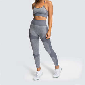 Conjuntos de Yoga de dos piezas de talla grande para mujer, venta al por mayor, Sujetador deportivo cómodo de secado rápido y pantalones de Yoga para gimnasio, trabajo de Fitness - Product Image 1