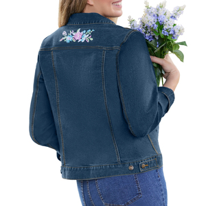 Turn Down Collar Button Chaqueta de mezclilla suelta para mujer Decoración reversible Hombres/Mujeres Vintage Azul Lavado Desgastado - Product Image 5