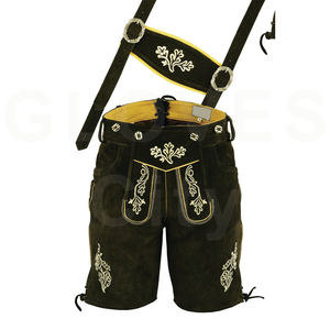 Lederhosen traditionnel allemand 2025, en cuir bavarois, écologique, confortable, personnalisable, uni, décontracté, respirant, en toile, pour homme - Product Image 6