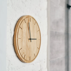 Horloge murale en bois et métal cadre en métal rond artisanat horloge décorative murale en bois de Style Simple moderne - Product Image 3