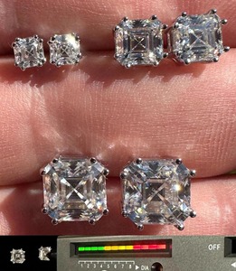 Best Offer Asscher Cut VVS Moissanite Diamond <b>Earrings</b> With Gold Plated 925 Silver Minimalist <b>Studs</b> <b>Fine</b> Jewelry For Women - Product Image 1