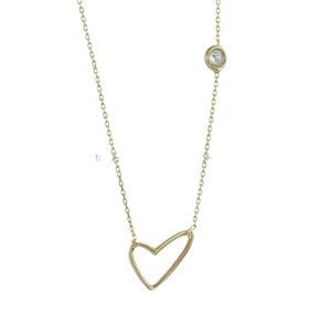 Collar de oro rosa sólido amarillo de 14 quilates, abalorio de circón de corte rosa claro, bodas, fiestas, compromisos, aniversarios, Idea de regalo perfecta - Product Image 1