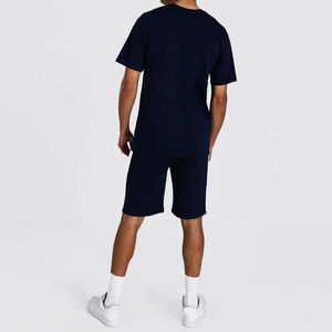 Conjunto doble de verano ecológico para hombre con pantalones cortos a juego y camiseta de manga corta Conjuntos gemelos cómodos y ligeros - Product Image 2