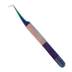 Pinzas de pestañas de acero inoxidable recubiertas de titanio puntiagudas profesionales para maquillaje de belleza, accesorio de manicura de cejas para mujer - Product Image 6