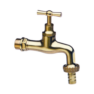 Pl Art. Rubinetto Curvo in Oro Lucido con Portagomma Gr.1/2 - Product Image 1