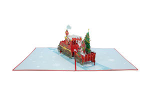Feliz Navidad tarjeta Pop Up, Navidad 3D Popup tarjetas de felicitación artesanía tarjetas de papel hechas en Vietnam - Product Image 5