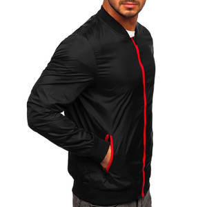 Blouson aviateur de créateur pour hommes avec logo personnalisé de haute qualité tissu en toile légère avec col montant enduit traité - Product Image 2