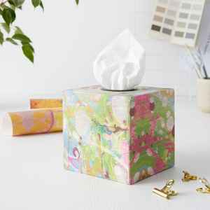 Boîte à mouchoirs en incrustation de nacre Design floral fait à la main en gros - Product Image 2