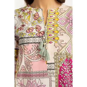 Conjunto Coordinado Estilo Bohemio de Algodón y Viscosa IPST-55247, Tela Crepé Estampada, Mangas Tres Cuartos para Primavera/Verano - Product Image 6