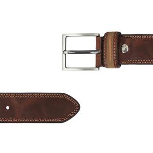 เข็มขัดผู้ชาย หนังวัวแท้ชั้นบนสุด เย็บสองชั้น ดีไซน์หรูหรา เข็มขัดหนังแฟชั่นลำลองสำหรับผู้ชาย - Product Image 4