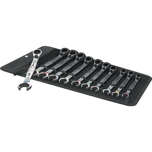 Jeu de clés à cliquet à fourche ouverte Joker 11 pièces, tailles de clés 8-19 mm, levier réversible, extrémité annulaire décalée de 15 mm - WERA - Product Image 1