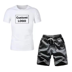 Conjunto Deportivo de Verano sin Mangas para Hombre, Camiseta de Manga Corta y Pantalones Cortos, Conjunto de Dos Piezas, Conjunto de Pantalones Cortos Casuales de Verano - Product Image 3