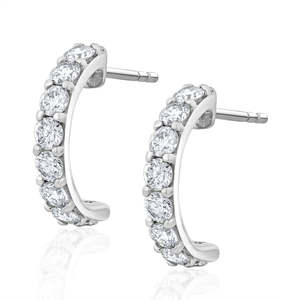 Boucles d'oreilles en or blanc 18 carats avec diamants ronds de laboratoire EF VS 4 grammes, design classique à clous, bijoux de mariage et de tous les jours - Product Image 3