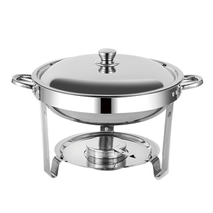 Estufa de <span class=keywords><strong>buffet</strong></span> pequeña y redonda de acero inoxidable con catering térmico para comida caliente Calefacción con alcohol en hoteles y restaurantes - Product Image 1