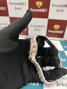 41MM Premium luxe fait à la main VVS Moissanite diamant clouté Bling glacé montre Hip Hop montres-bracelets pour hommes femmes cadeaux - Product Image 4