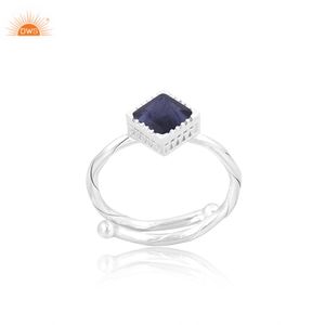 Bague de pierres précieuses Iolite Bague de pierre de naissance en argent sterling 925 Bague de tous les jours Fabricant de bijoux personnalisés faits à la main - Product Image 1