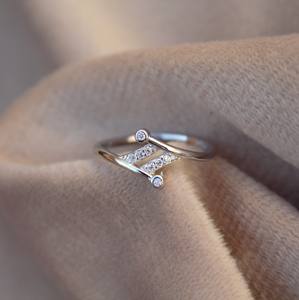 Anillo fino minimalista de Plata de Ley 925 con accesorio de fiesta de boda delicado fino CZ para aniversarios de mujeres - Product Image 5