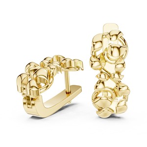 925 <b>Sterling</b> <b>Silver</b> Organic Cluster <b>Stud</b> Earrings Textured Multi-Lobe Polished Finish - Product Image 6