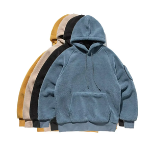 Sweat à capuche décontracté pour l'hiver Vente en gros Oversize Sherpa Fleece Pullover Hoodie Kangaroo Pocket String Jacket Windproof and Warm Hooded - Product Image 6