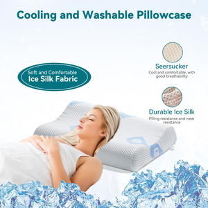 Almohada Ondulada Seda de Hielo Transpirable 6D Espuma de Silicona Alta Calidad Cómoda Almohada Ergonómica Cervical Cama Dormir Sin Látex - Product Image 2