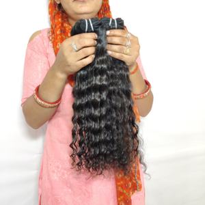 100% couleur naturelle noir pas cher faisceaux non transformés vierge brut machine double trame cuticule aligné extensions de cheveux humains indiens - Product Image 4