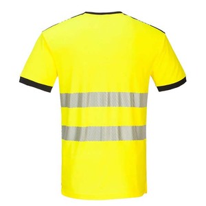เสื้อทำงานผู้ชายสีเหลืองโพลีเอสเตอร์แบบมองเห็นได้ชัดเจนพร้อมแถบสะท้อนแสงสำหรับชุดทำงาน - Product Image 2