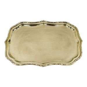 Plateau de service carré martelé en laiton décoratif de haute qualité personnalisable, style vintage, pour hôtels et restaurants - Product Image 1