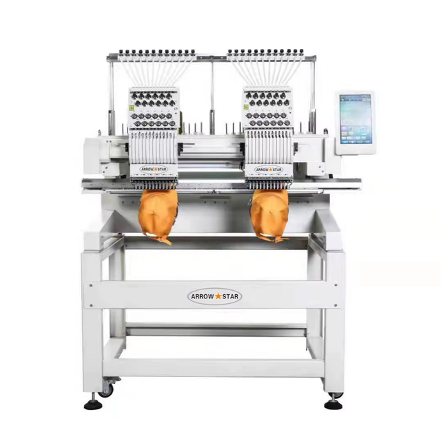 DDP to USA 2 Heads Cap T-shirt Flat Computerized Embroidery Machine 1202/1502
