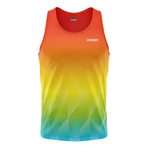 Ropa deportiva sin costuras personalizada OEM/ODM para correr, conjuntos de rendimiento de UNIFORMES DE EQUIPO transpirables con camisetas sin mangas impresas, camisetas, camisetas - Product Image 4